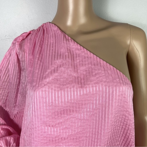 CAMI NYC PINK STRIPED ONE-SHOULDER TOP - Picture 3 of 9